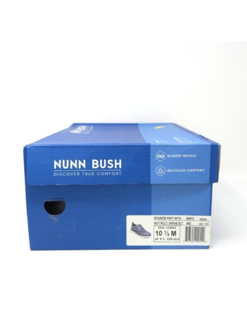 New Nunn Bush Stance Knit Wingtip Oxford Navy Multi Walking Shoes Men’s 10.5M - Picture 7 of 7